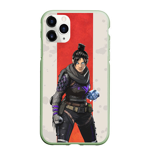 Чехол iPhone 11 Pro матовый Apex Legends: Wraith / 3D-Салатовый – фото 1