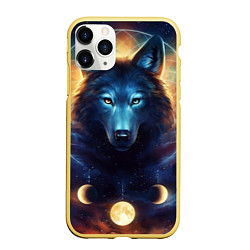Чехол iPhone 11 Pro матовый Волк затмения, цвет: 3D-желтый