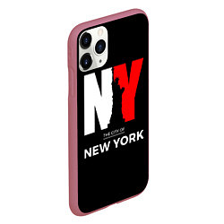 Чехол iPhone 11 Pro матовый New York City, цвет: 3D-малиновый — фото 2