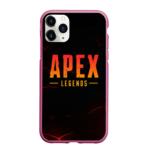 Чехол iPhone 11 Pro матовый Apex Legends: Dark Game / 3D-Малиновый – фото 1