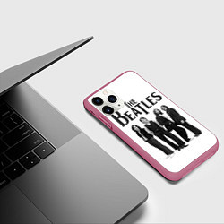 Чехол iPhone 11 Pro матовый The Beatles: White Side, цвет: 3D-малиновый — фото 2