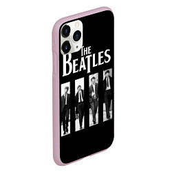 Чехол iPhone 11 Pro матовый The Beatles: Black Side, цвет: 3D-розовый — фото 2