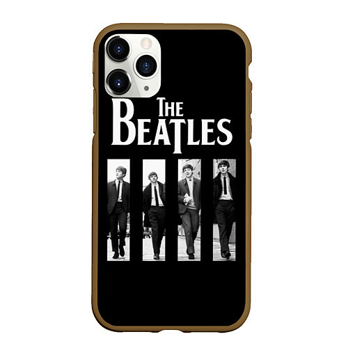 Чехол iPhone 11 Pro матовый The Beatles: Black Side / 3D-Коричневый – фото 1