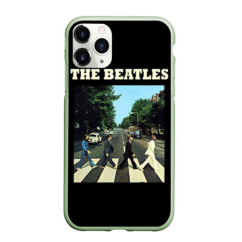 Чехол iPhone 11 Pro матовый The Beatles: Abbey Road / 3D-Салатовый – фото 1