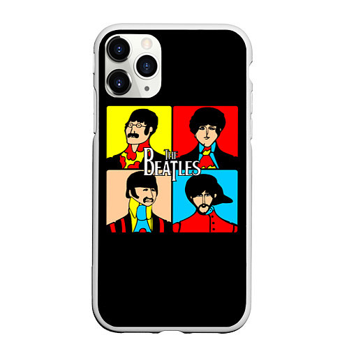 Чехол iPhone 11 Pro матовый The Beatles: Pop Art / 3D-Белый – фото 1