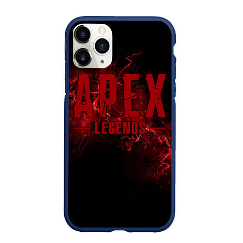 Чехол iPhone 11 Pro матовый Apex Legends: Red Blood / 3D-Тёмно-синий – фото 1