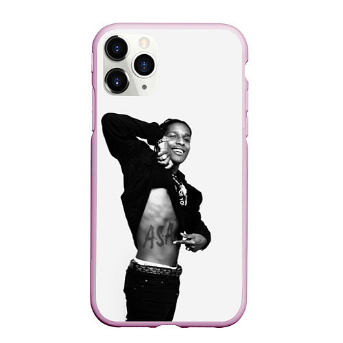 Чехол iPhone 11 Pro матовый ASAP Rocky: White Fashion / 3D-Розовый – фото 1