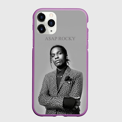 Чехол iPhone 11 Pro матовый ASAP Rocky: Grey Fashion / 3D-Фиолетовый – фото 1