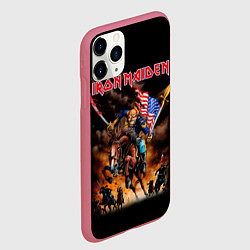 Чехол iPhone 11 Pro матовый Iron Maiden: USA Warriors, цвет: 3D-малиновый — фото 2