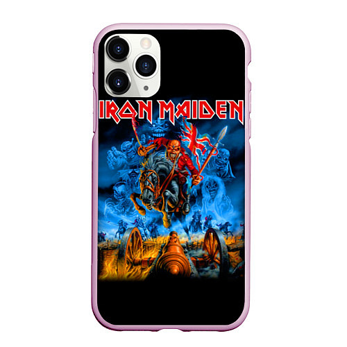 Чехол iPhone 11 Pro матовый Iron Maiden: Great Britain Warriors / 3D-Розовый – фото 1