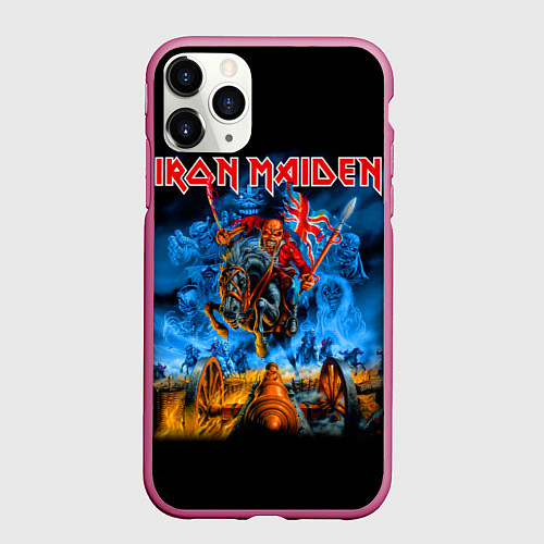 Чехол iPhone 11 Pro матовый Iron Maiden: Great Britain Warriors / 3D-Малиновый – фото 1