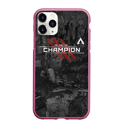 Чехол iPhone 11 Pro матовый You Are The Champion / 3D-Малиновый – фото 1