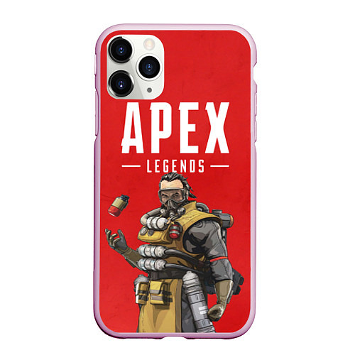 Чехол iPhone 11 Pro матовый Apex Legends: Red Caustic / 3D-Розовый – фото 1