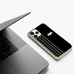 Чехол iPhone 11 Pro матовый Marshmello: Dark Style, цвет: 3D-салатовый — фото 2