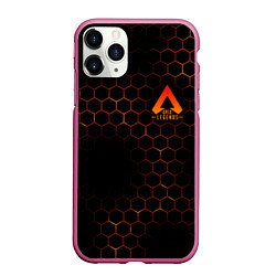 Чехол iPhone 11 Pro матовый Apex Legends: Orange Carbon, цвет: 3D-малиновый