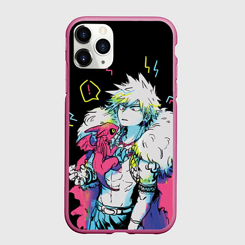 Чехол iPhone 11 Pro матовый Кацуки / 3D-Малиновый – фото 1
