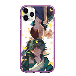 Чехол iPhone 11 Pro матовый My Hero Academia парни с цветами, цвет: 3D-фиолетовый