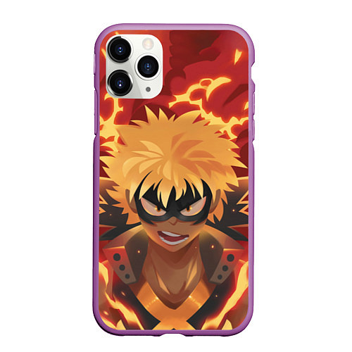 Чехол iPhone 11 Pro матовый Boku no Hero Academia / 3D-Фиолетовый – фото 1