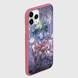 Чехол iPhone 11 Pro матовый My Hero Academia в кустах, цвет: 3D-малиновый — фото 2