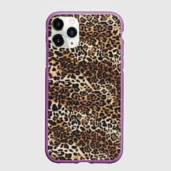 Чехол iPhone 11 Pro матовый Шкура леопарда, цвет: 3D-фиолетовый