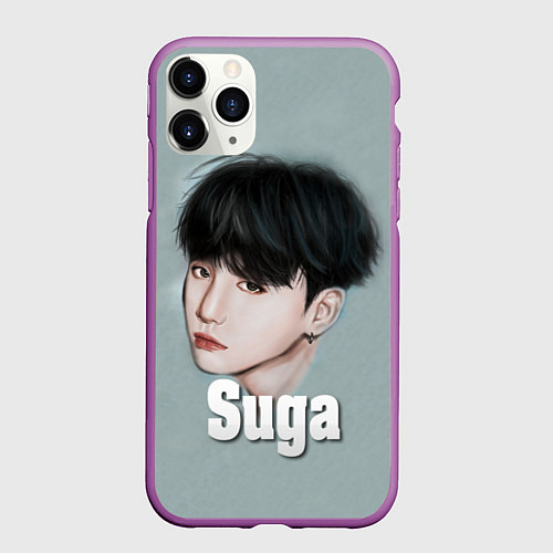 Чехол iPhone 11 Pro матовый BTS Suga / 3D-Фиолетовый – фото 1