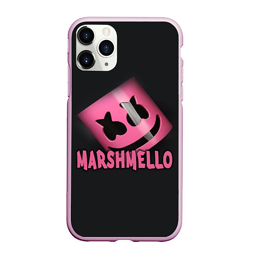 Чехол iPhone 11 Pro матовый Marshmello / 3D-Розовый – фото 1