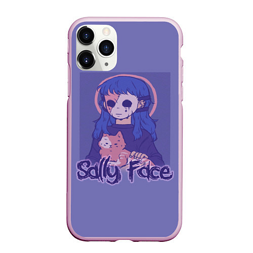 Чехол iPhone 11 Pro матовый Sally Face: Violet Halo / 3D-Розовый – фото 1