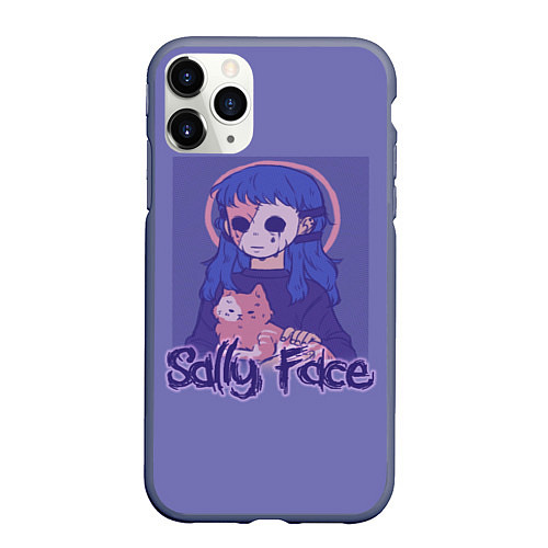 Чехол iPhone 11 Pro матовый Sally Face: Violet Halo / 3D-Серый – фото 1