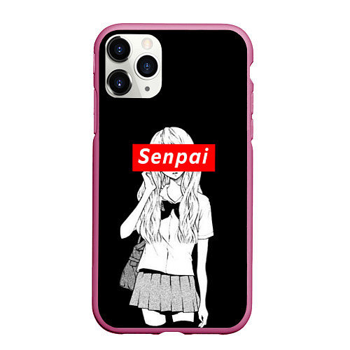 Чехол iPhone 11 Pro матовый SENPAI Motive / 3D-Малиновый – фото 1