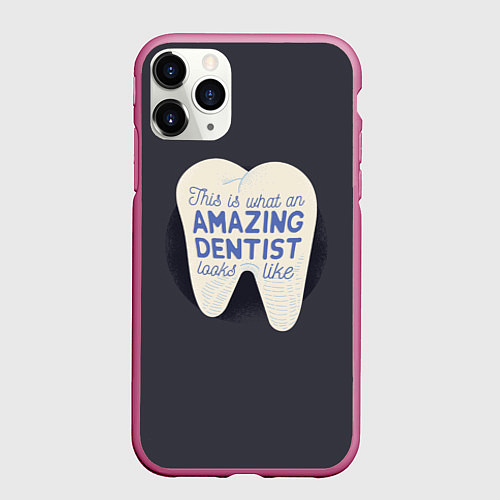 Чехол iPhone 11 Pro матовый Amazing Dentist / 3D-Малиновый – фото 1