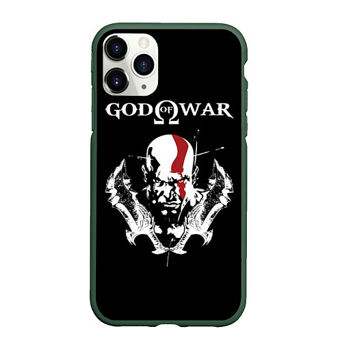 Чехол iPhone 11 Pro матовый God of War: Kratos / 3D-Темно-зеленый – фото 1
