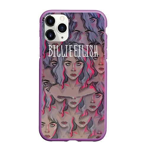 Чехол iPhone 11 Pro матовый Billie Eilish / 3D-Фиолетовый – фото 1