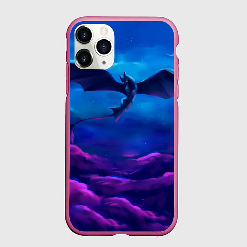 Чехол iPhone 11 Pro матовый Неоновая фурия / 3D-Малиновый – фото 1