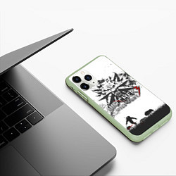 Чехол iPhone 11 Pro матовый The Witcher 3: Wild Hunt, цвет: 3D-салатовый — фото 2