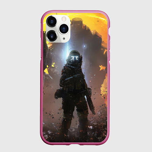 Чехол iPhone 11 Pro матовый Apex Legends: Sunrise / 3D-Малиновый – фото 1