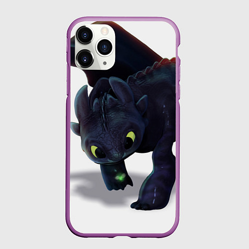 Чехол iPhone 11 Pro матовый Как приручить дракона / 3D-Фиолетовый – фото 1