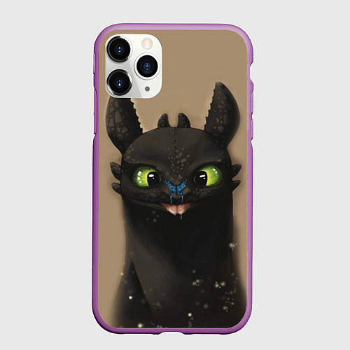 Чехол iPhone 11 Pro матовый Как приручить дракона / 3D-Фиолетовый – фото 1