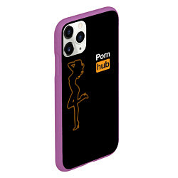 Чехол iPhone 11 Pro матовый PornHub: Neon Girl, цвет: 3D-фиолетовый — фото 2