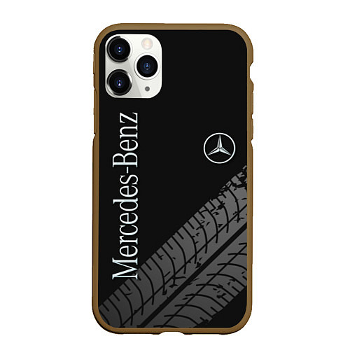 Чехол iPhone 11 Pro матовый Mercedes AMG: Street Style / 3D-Коричневый – фото 1