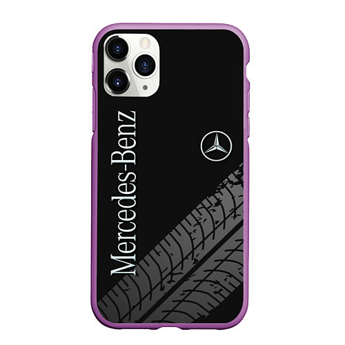 Чехол iPhone 11 Pro матовый Mercedes AMG: Street Style / 3D-Фиолетовый – фото 1