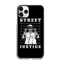 Чехол iPhone 11 Pro матовый Street Justice, цвет: 3D-белый