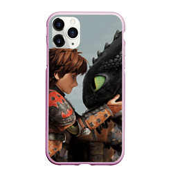 Чехол iPhone 11 Pro матовый Как приручить дракона, цвет: 3D-розовый