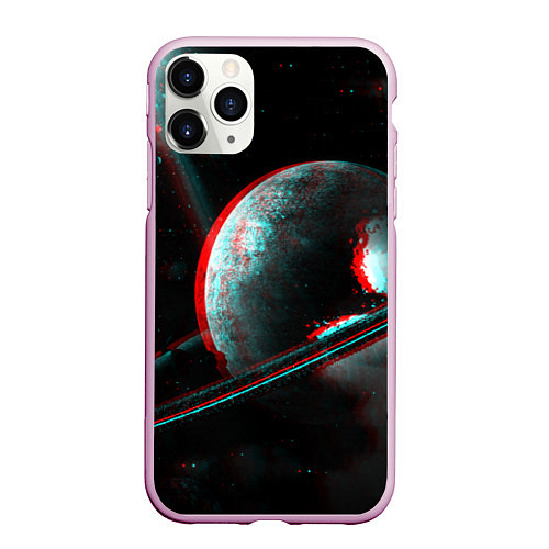 Чехол iPhone 11 Pro матовый Cosmos Glitch / 3D-Розовый – фото 1