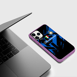 Чехол iPhone 11 Pro матовый Интер Милан логотипы, цвет: 3D-фиолетовый — фото 2