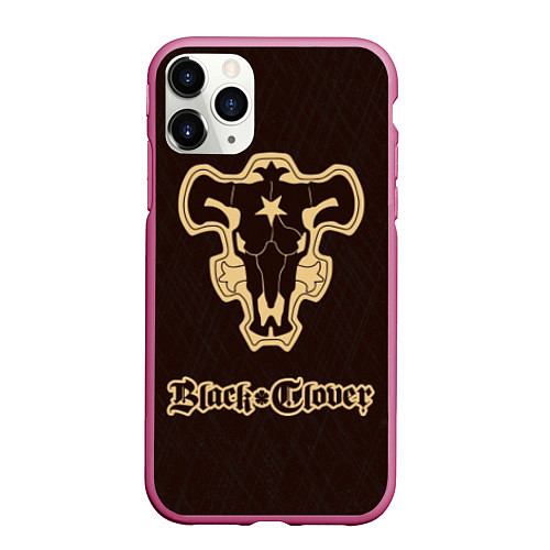 Чехол iPhone 11 Pro матовый Black Clover / 3D-Малиновый – фото 1