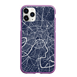 Чехол iPhone 11 Pro матовый Карта Москвы, цвет: 3D-фиолетовый