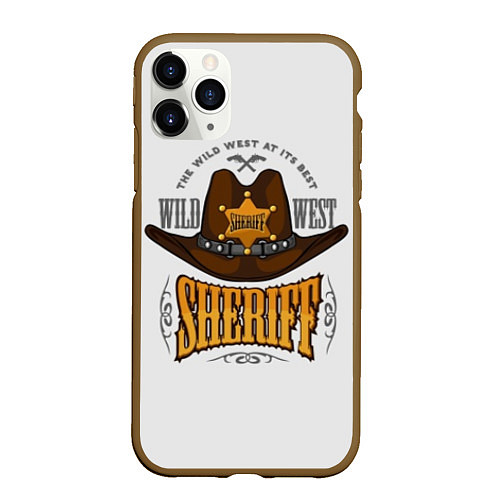 Чехол iPhone 11 Pro матовый Sheriff - wild west / 3D-Коричневый – фото 1