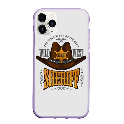 Чехол iPhone 11 Pro матовый Sheriff - wild west / 3D-Светло-сиреневый – фото 1