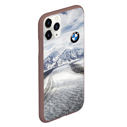 Чехол iPhone 11 Pro матовый BMW - снежная вершина, цвет: 3D-коричневый — фото 2