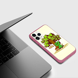 Чехол iPhone 11 Pro матовый Forest Creeper, цвет: 3D-малиновый — фото 2